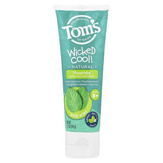Tom's of Maine, Wicked Cool!, Natural Fluoride Anticavity Toothpaste, Ages 8+, Mild Mint, 5.1 oz (144 g)