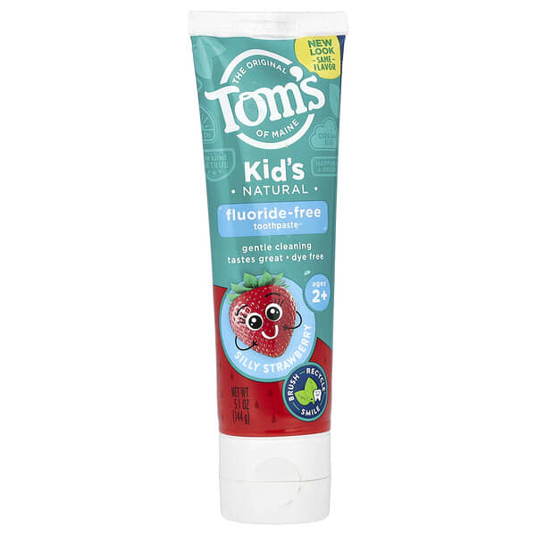 Tom's of Maine, Kid's Natural Toothpaste, Fluoride-Free, Ages 2+, Silly ...