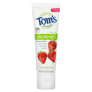 Tom's of Maine, 子ども用天然フッ化物配合歯磨き粉、シリーストロベリー、144g（5.1オンス）