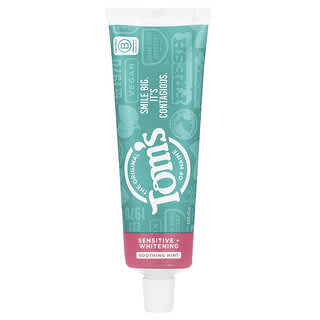 Tom's of Maine, Sensitive + Whitening, Toothpaste for Sensitive Teeth, Fluoride-Free, Soothing Mint, 4 oz (113 g)