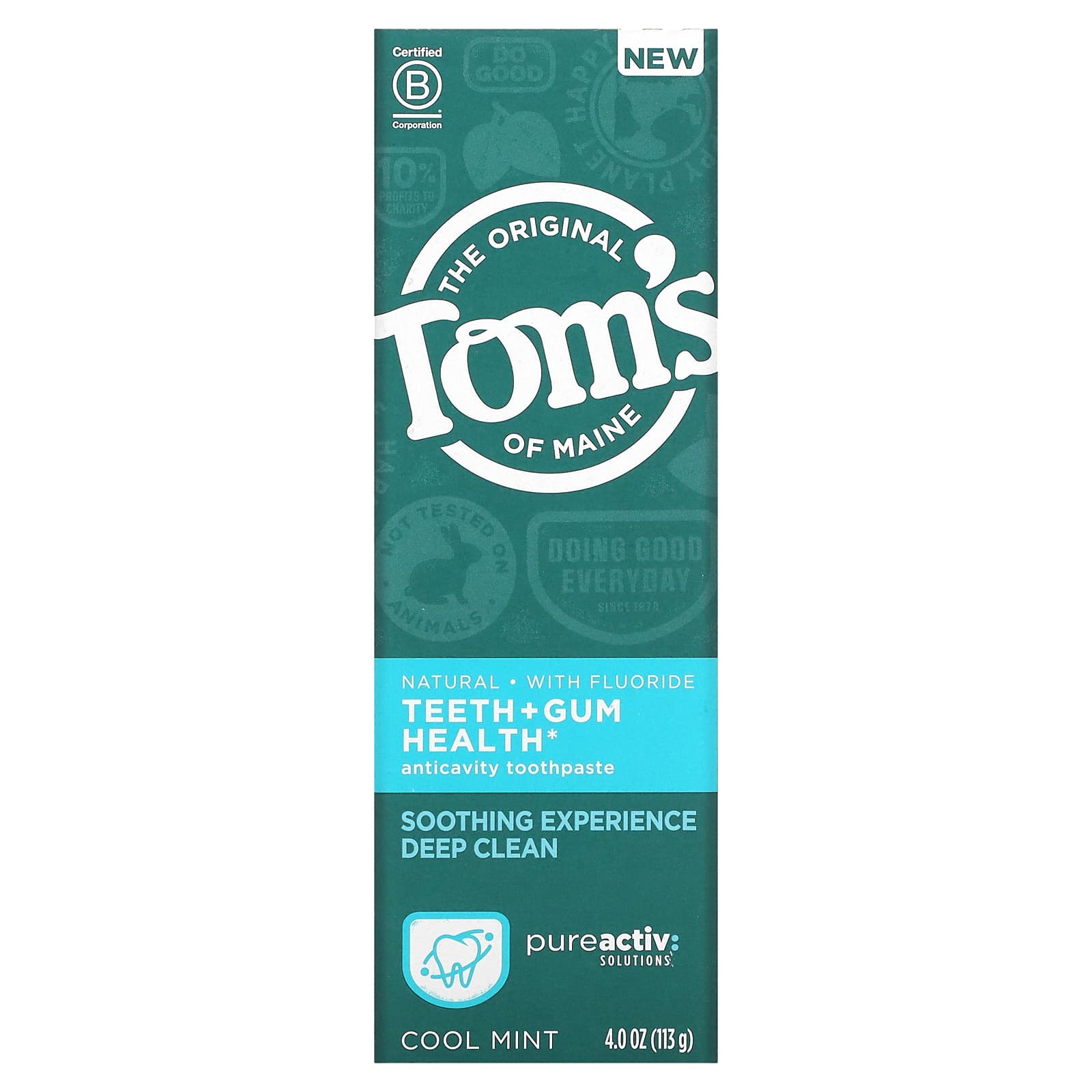 Tom's of Maine, Teeth + Gum Health Anticavity Toothpaste, Cool Mint, 4
