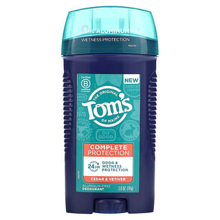 Tom's of Maine, Дезодорант для комплексной защиты без алюминия, кедр и ветивер, 74 г (2,6 унции)  
