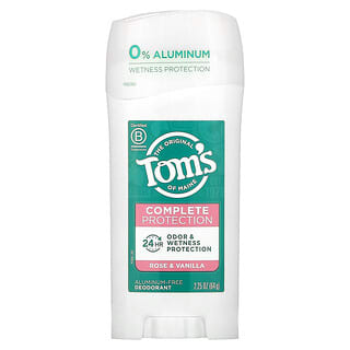 Tom's of Maine, комплексная защита, дезодорант без алюминия, роза и ваниль, 64 г (2,25 унции)  
