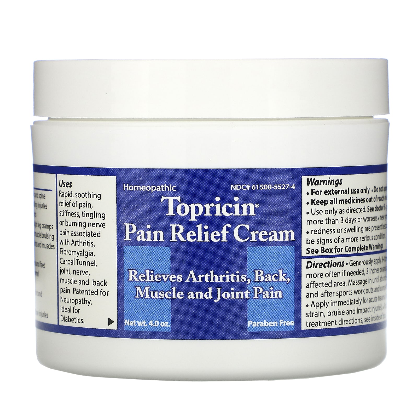 Topricin, Pain Relief Cream, 4.0 oz