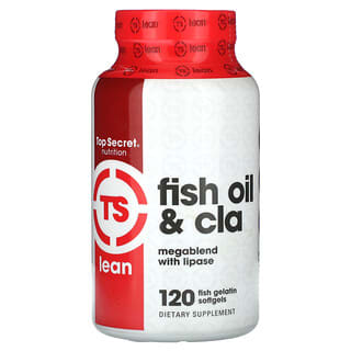 Top Secret Nutrition, Lean, Megablend d'huile de poisson et d'ALC avec lipase, 120 capsules à enveloppe molle à base de gélatine de poisson