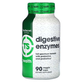 Top Secret Nutrition, Santé, Enzymes digestives, 90 capsules végétariennes