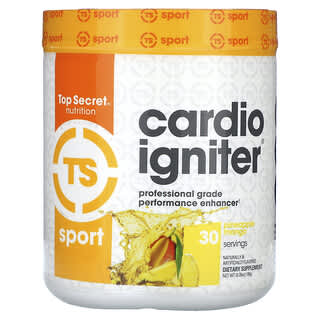 Top Secret Nutrition‏, Sport, Cardio Igniter, משפר ביצועים ברמה מקצועית, מנגו אננס, 180 גרם (6.35 אונקיות)
