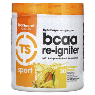 Top Secret Nutrition, Sport, BCAA Re-Igniter с астаксантином Astapure, ананас и манго, 279 г (9,84 унции)