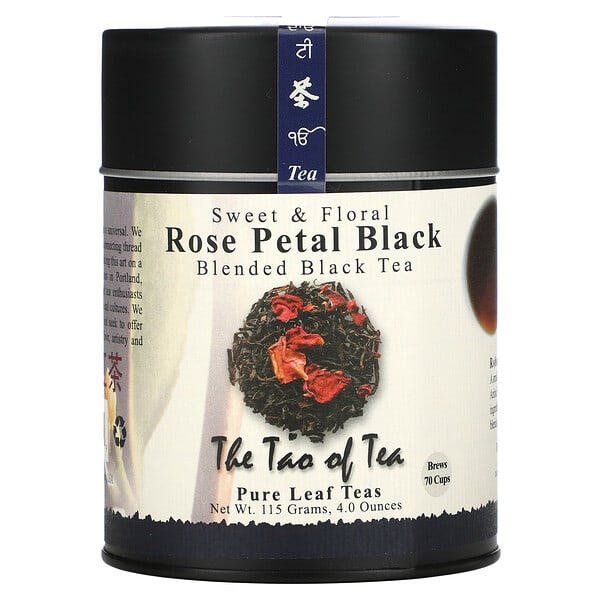 The Tao of Tea, Té Negro de Pétalos de Rosa, Té Negro Aromático, Dulce y Floral, 4 oz (115 g)