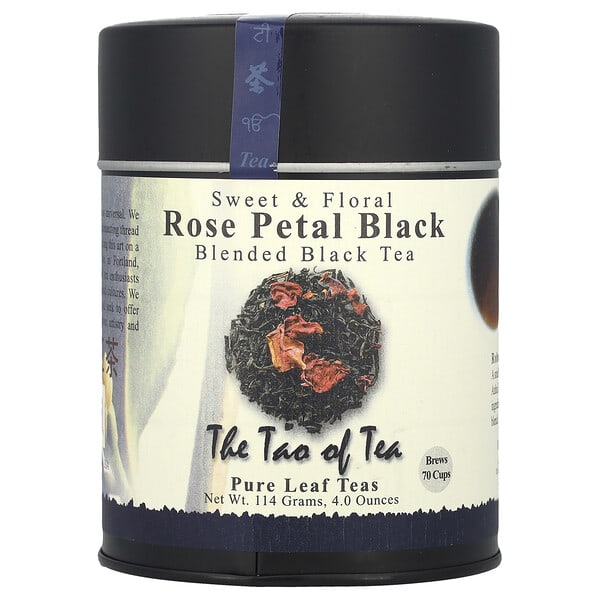The Tao of Tea, 스위트 & 플로럴, 혼합 홍차, 로즈 페탈 블랙, 114g(4oz)