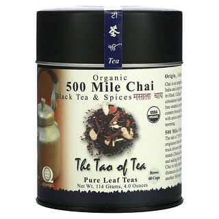 The Tao of Tea, 유기농 홍차 & 향신료, 500 마일 차, 4.0 온스 (115 그램)