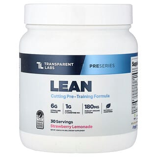 Transparent Labs, Pre Series, Lean Cutting Pre-Training Form, клубничный лимонад, 426 г