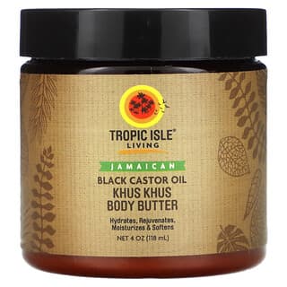 تروبيك أيسل ليفينغ‏, Khus Khus Body Butter, Jamaican Black Castor Oil, 4 oz (118 ml)