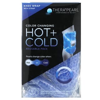 TheraPearl‏, Color Changing Hot + Cold Reusable Pack, Knee with Strap, 1 Wrap