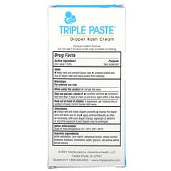 Triple Paste, Crema para la dermatitis del pañal con óxido de zinc, Sin fragancia, 57 g (2 oz)