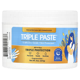 Triple Paste, Crema para la dermatitis del pañal con óxido de zinc, Sin fragancia, 227 g (8 oz)