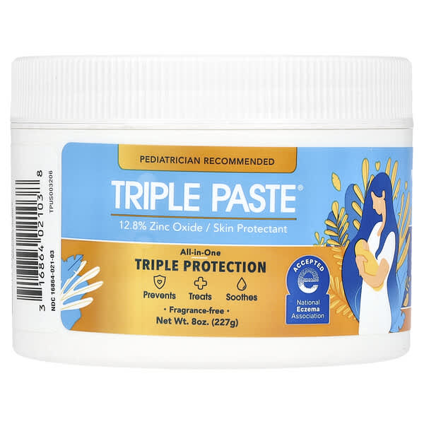 Triple Paste, 氧化鋅尿布疹霜，無香，8 盎司（227 克）