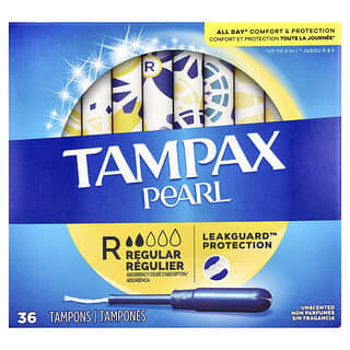 Tampax, Pearl, Regular, без ароматизаторів, 36 тампонів