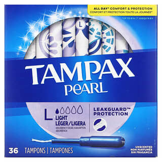 Tampax, Pearl，輕吸收量，無香型，36 支衛生棉條