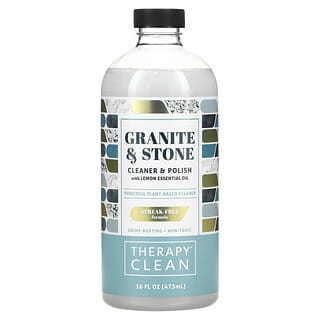 Therapy Clean, Granite & Stone, Cleaner & Polish with Lemon Essential Oil, Reiniger und Politur für Granit und Stein mit ätherischem Zitronenöl, 473 ml (16 fl. oz.)