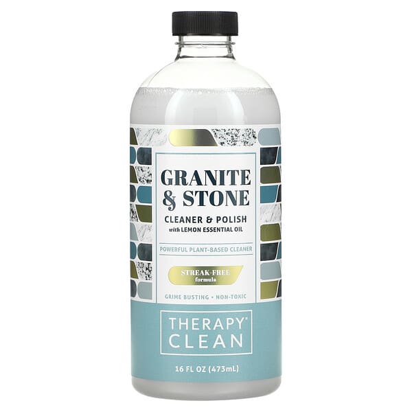 Therapy Clean, 花こう岩＆石材用、レモンエッセンシャルオイル配合クリーナー＆ポリッシュ、473ml（16液量オンス）