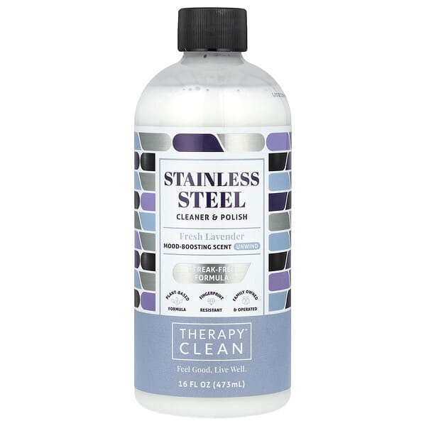 Therapy Clean, 스테인리스스틸, 클리너 및 폴리시, 프레시 라벤더, 473ml(16fl oz)