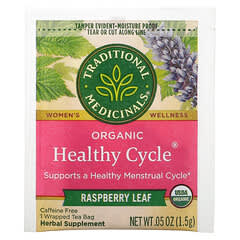 Traditional Medicinals, Organic Healthy Cycle, Raspberry Leaf, Caffeine Free, 16 Wrapped Tea Bags, 0.05 oz (1.5 g) Each