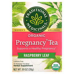 Traditional Medicinals, органический чай для беременных, листья малины, без кофеина, 16 чайных пакетиков, 28 г (0,99 унции)