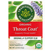 Organic Throat Coat, Original with Slippery Elm, Caffeine Free, 16 Wrapped Tea Bags, 0.07 oz (2 g) Each