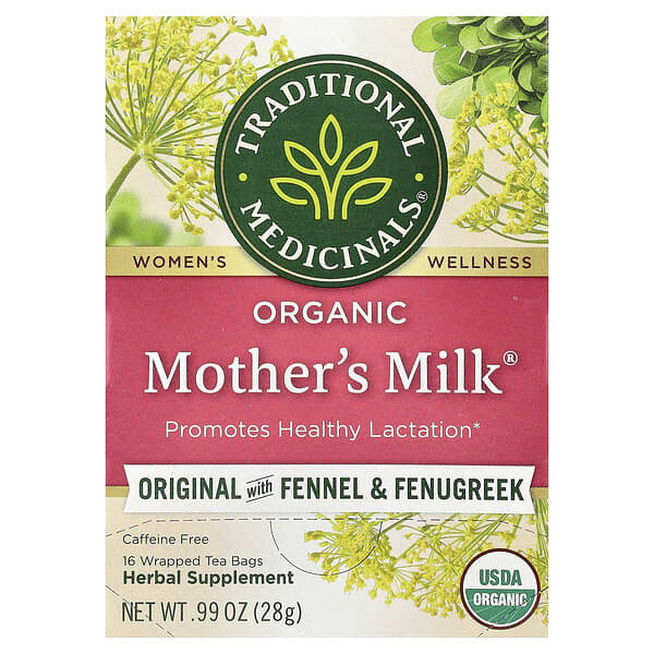 Traditional Medicinals, Organic Mother's Milk®, Original with Fennel & Fenugreek, Caffeine Free, 16 