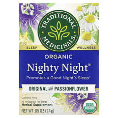 Traditional Medicinals, Organic Nighty Night,  Original with Passionflower, Caffeine Free, 16 Wrapped Tea Bags,  0.85 oz (24 g)