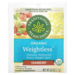 Traditional Medicinals, Organic Weightless, Cranberry, Caffeine Free, 16 Wrapped Tea Bags, 0.05 oz (1.5 g) Each