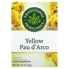 Traditional Medicinals, Yellow Pau d' Arco, Caffeine Free, 16 Wrapped Tea Bags, 0.85 oz (24 g)