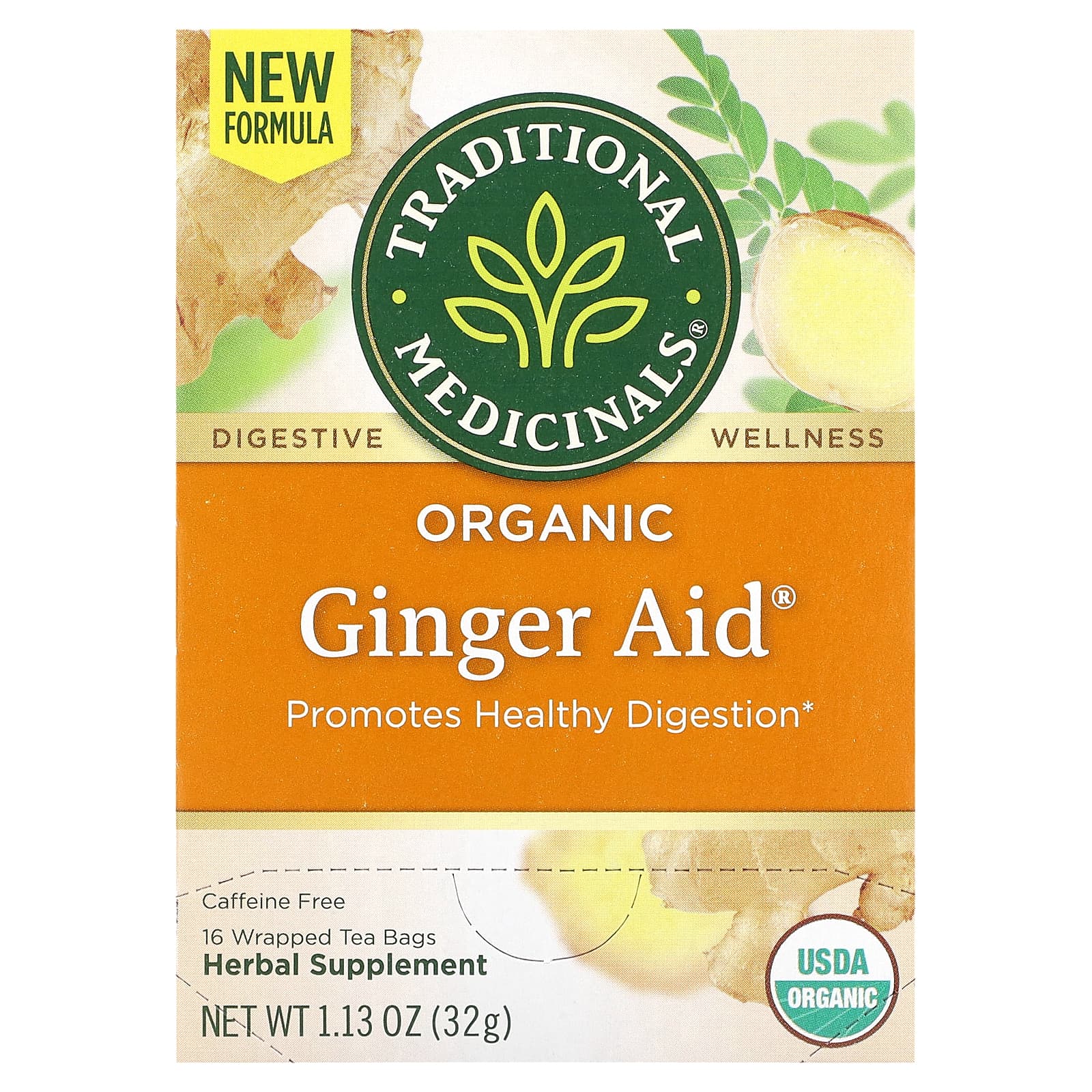 オーガニックGinger Aid（ジンジャーエイド）、カフェインフリー