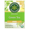 органический зеленый чай, имбирь, 16 чайных пакетиков в упаковке, 24 г (0,85 унции)