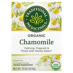 Traditional Medicinals, Organic Chamomile, Caffeine Free, 16 Wrapped Tea Bags, 0.05 oz (1.3 g) Each