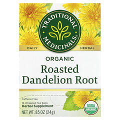 Traditional Medicinals, Organic Roasted Dandelion Root, Caffeine Free, 16 Wrapped Tea Bags, 0.85 oz (24 g)