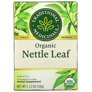 Traditional Medicinals, Organic Nettle Leaf, Caffeine Free, 16 Wrapped Tea Bags, 1.13 oz (32 g)