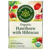 Organic Hawthorn with Hibiscus, Caffeine Free, 16 Wrapped Tea Bags, 1.13 oz (32 g)