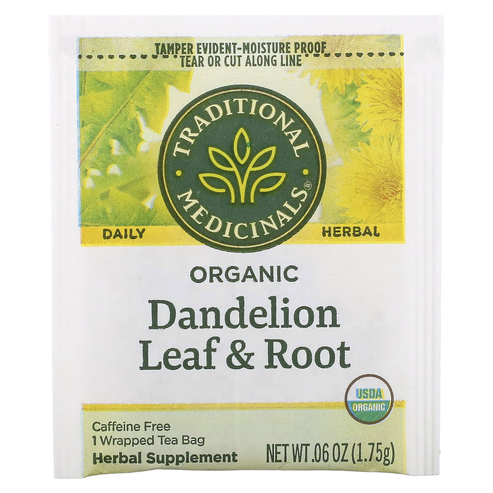 Traditional Medicinals Herbal Teas Organic Dandelion Leaf And Root Tea Caffeine Free 16
