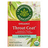 Traditional Medicinals, Organic Throat Coat, эвкалипт, без кофеина, 16 чайных пакетиков в упаковке, 28 г (0,99 унции)