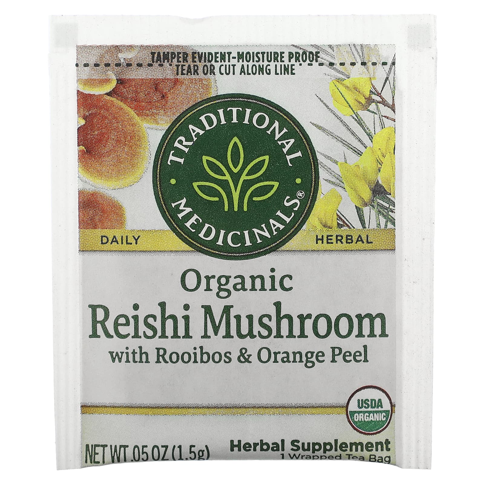 Traditional Medicinals, Organic Reishi Mushroom with Rooibos & Orange