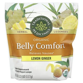 Traditional Medicinals, Organic Belly Comfort, Lemon Ginger, 30 Individually Wrapped Lozenges, 4.13 oz (117 g)
