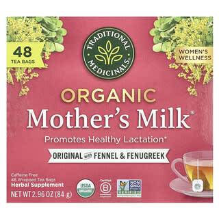 Traditional Medicinals‏, Organic Mother's Milk®‎, נטול קפאין, 48 שקיקי תה עטופים, 84 גרם (2.96 אונקיות)