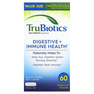 TruBiotics, Santé digestive + immunitaire, 60 capsules végétariennes