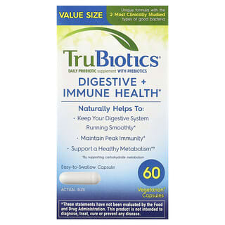 TruBiotics, Здоровье пищеварительной и иммунной систем, 60 вегетарианских капсул