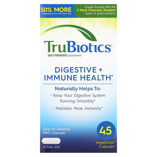 TruBiotics, Santé digestive + immunitaire, 45 capsules végétariennes