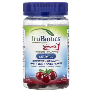 TruBiotics, Gomitas con probióticos y colágeno para mujeres, Arándano rojo y frambuesa, 50 gomitas