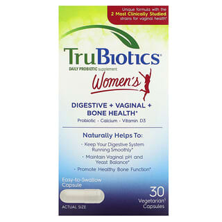 TruBiotics, Здоровье пищеварительной системы, влагалища и костей для женщин, 30 вегетарианских капсул
