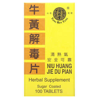 Tong Ren Tang, Niu Huang Jie Du Pian, Supports the Health of the Inner Ear, Mouth Teeth, and Throat, 100 Tablets